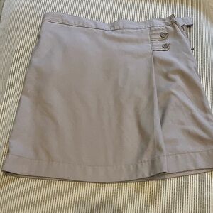 LAND’S END Junior’s Solid A-line Skirt in Khaki Sz 1 Like New  (Uniform Style)